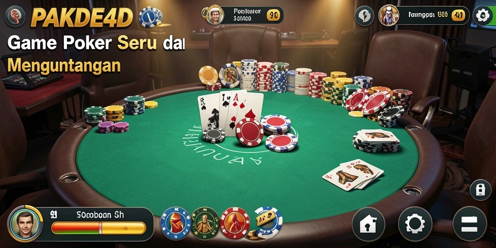 Tampilan gameplay seru saat bermain Poker di PAKDE4D.