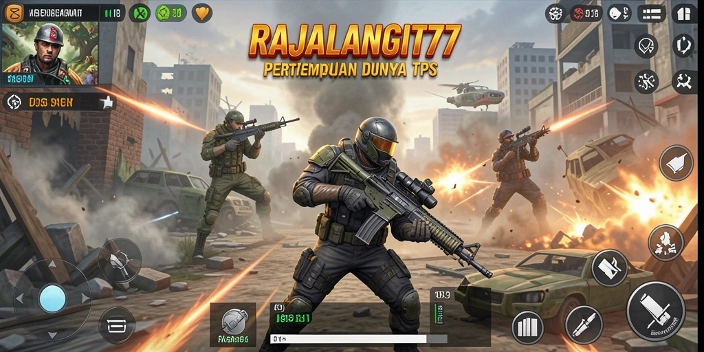Tampilan gameplay seru dalam pertempuran TPS RAJALANGIT77.
